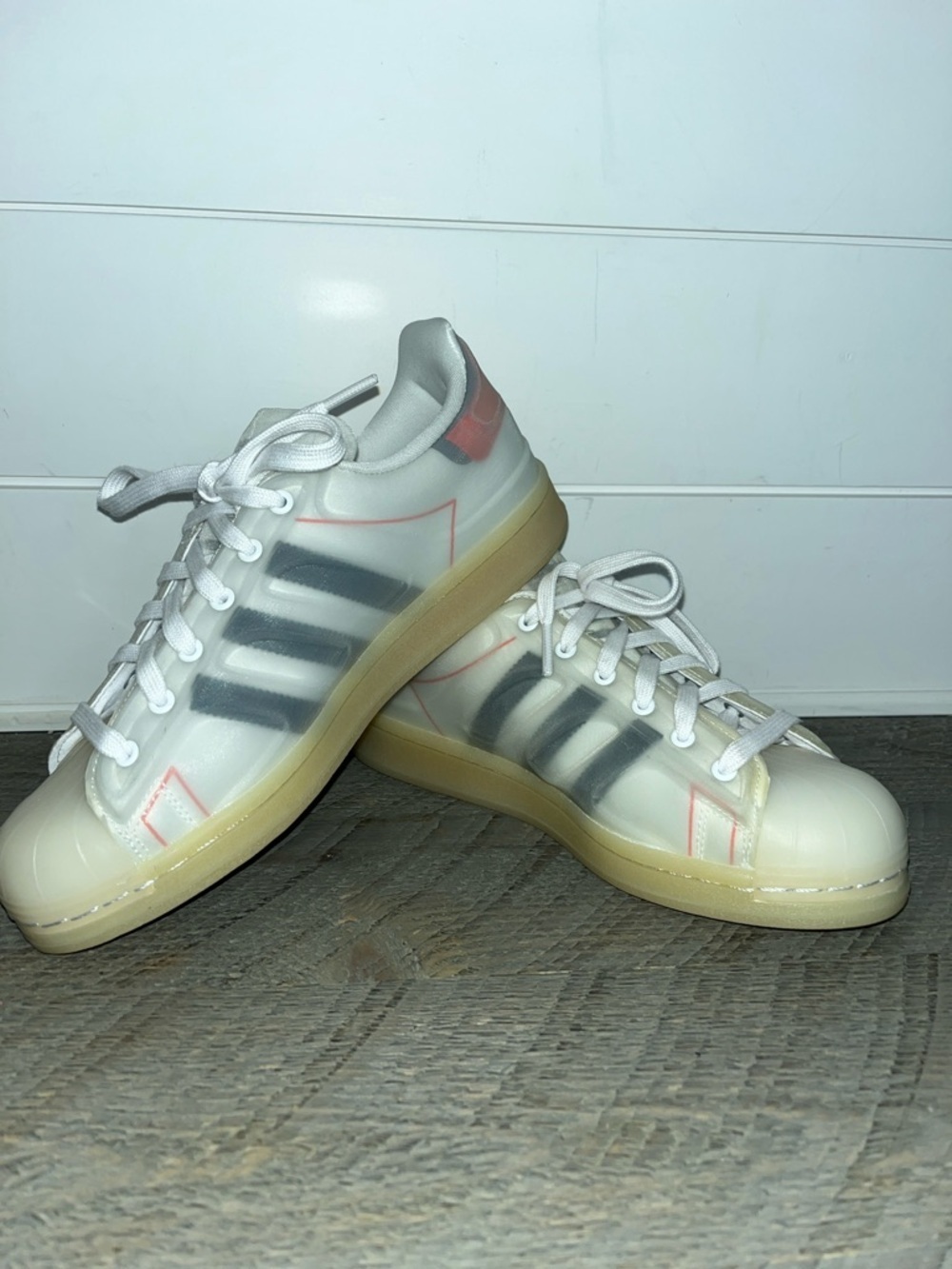 Adidas Superstar Futureshell 'White Semi Solar Red' - Men's 5.5 Women's 7 - Picture 7 of 8